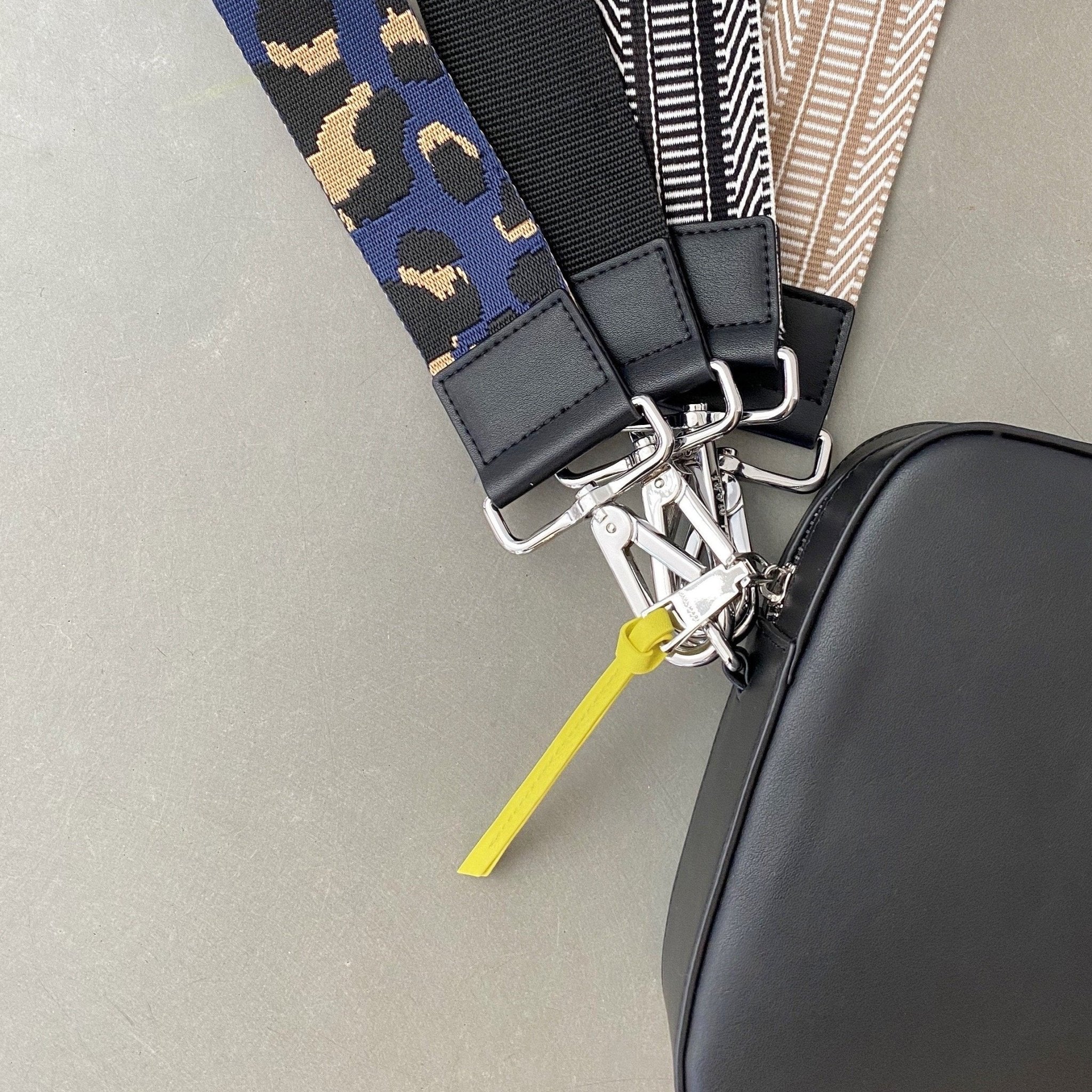 crossbody bag + strap basic woven - black - VIVI MARI