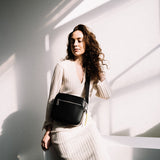 crossbody bag + strap basic woven - black - VIVI MARI