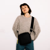 crossbody bag + strap basic woven - black - VIVI MARI