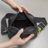 crossbody bag + strap basic woven - black - VIVI MARI