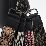 crossbody bag + strap basic woven - black - VIVI MARI