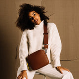 crossbody bag + strap basic woven - tan - VIVI MARI