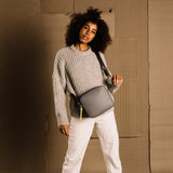 crossbody bag + strap basic woven - taupe - VIVI MARI