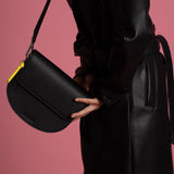 halfmoon bag + strap basic belt - black - VIVI MARI