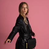 halfmoon bag + strap basic belt - black - VIVI MARI