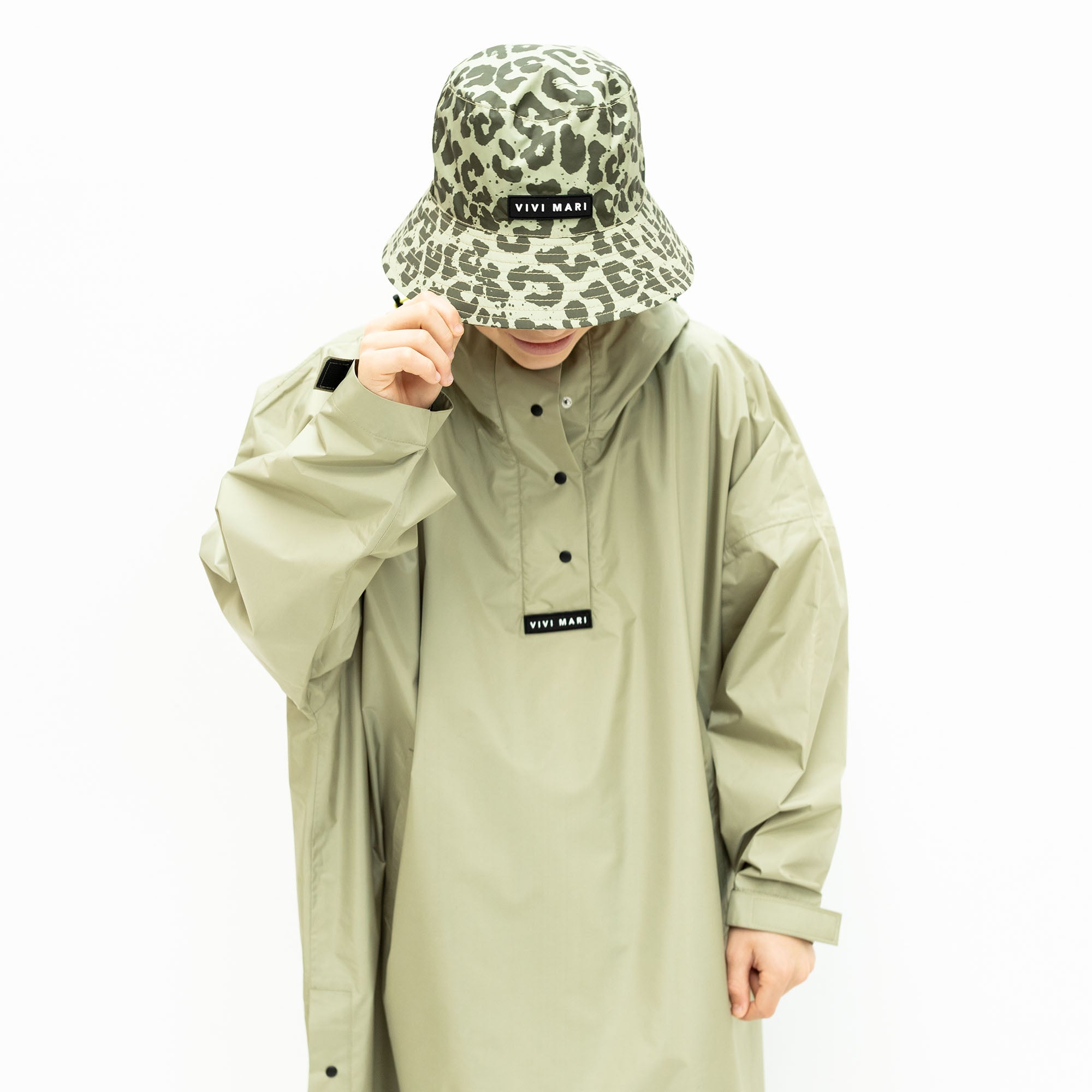 Kids Bucket Hat leo splashes olive/pale olive - VIVI MARI