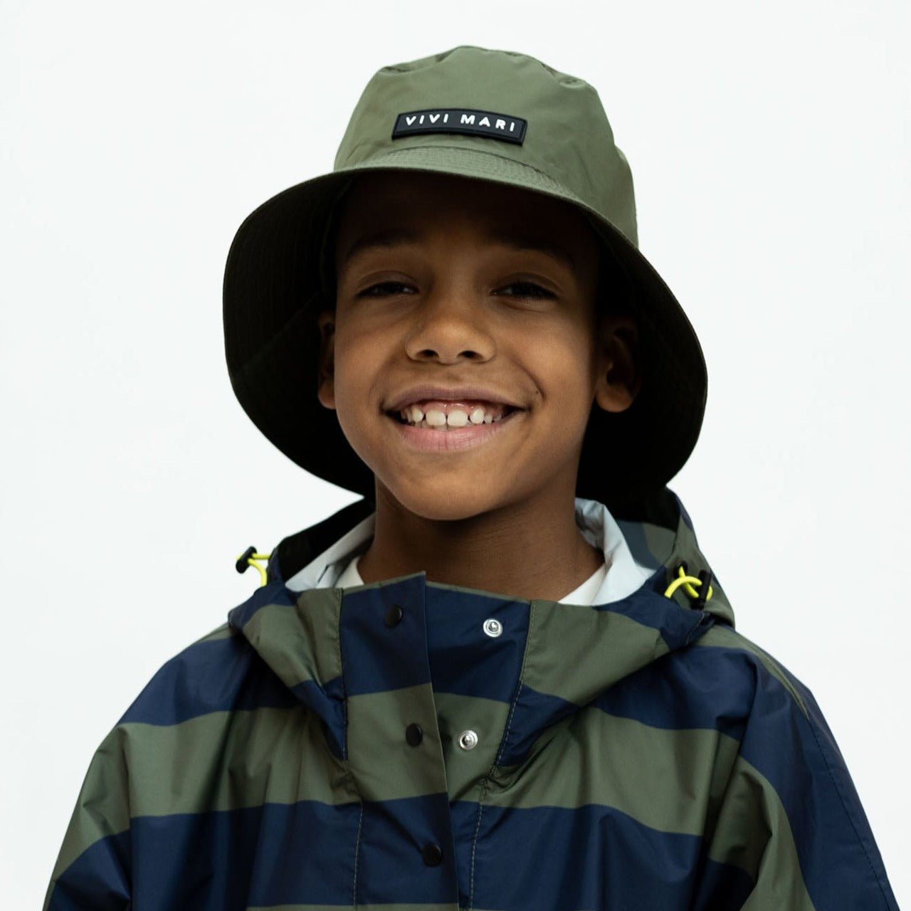 Kids Bucket Hat solid olive VIVI MARI
