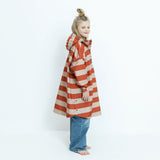 Kids Raincoat bold stripes cinnamon/latte - VIVI MARI