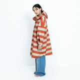 Kids Raincoat bold stripes cinnamon/latte - VIVI MARI