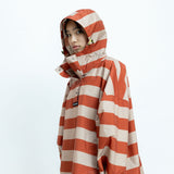 Kids Raincoat bold stripes cinnamon/latte - VIVI MARI