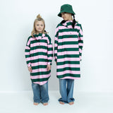 Kids Raincoat bold stripes green/rosé - VIVI MARI