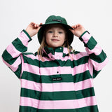Kids Raincoat bold stripes green/rosé - VIVI MARI