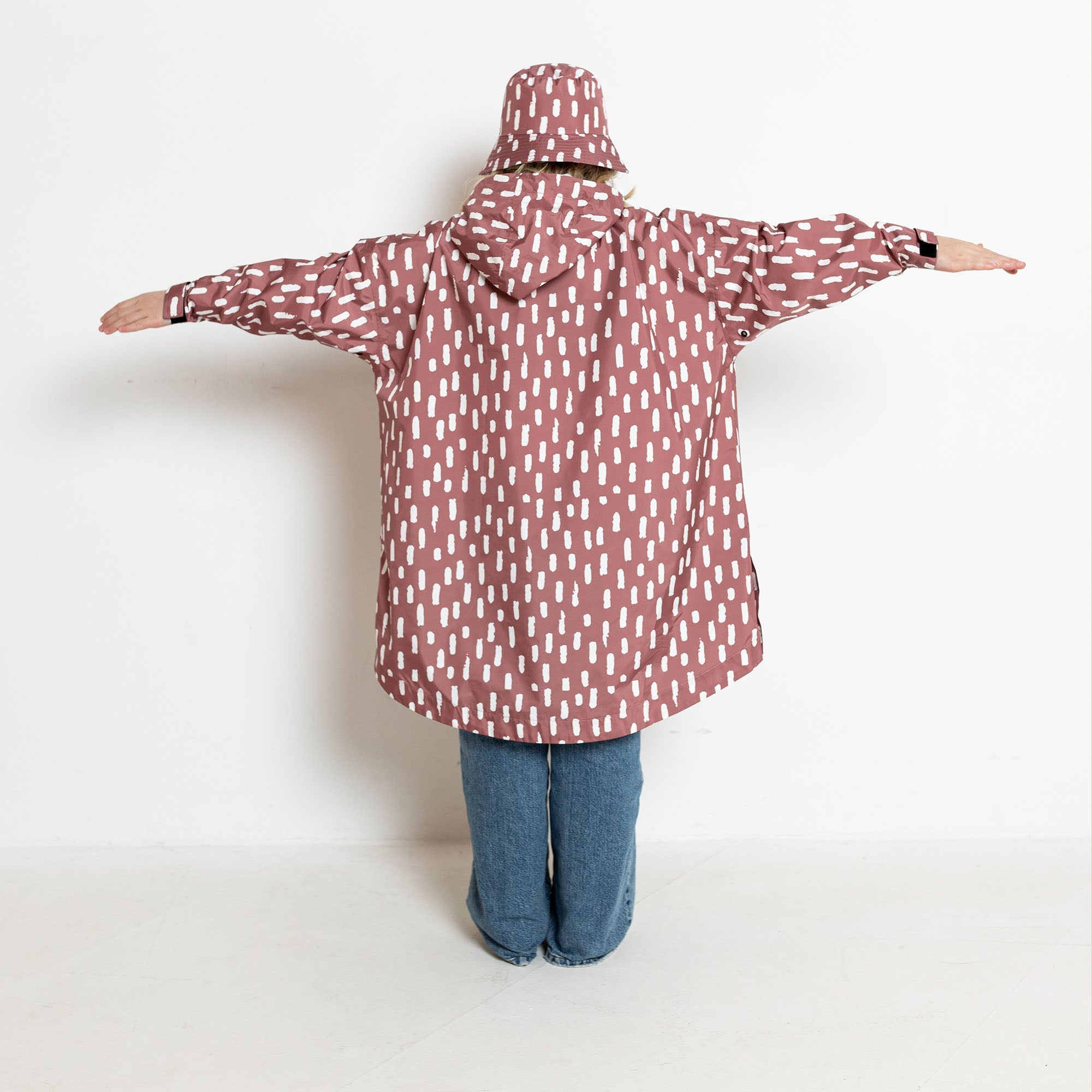 Kids Raincoat drops mauve/white - VIVI MARI