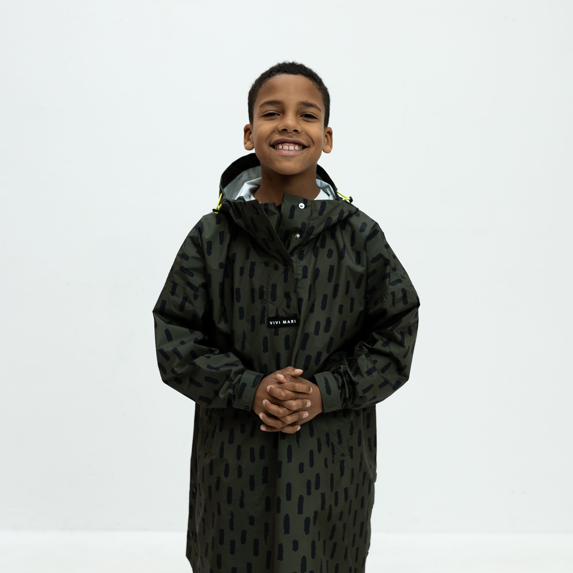 Kids Raincoat drops olive/black - VIVI MARI