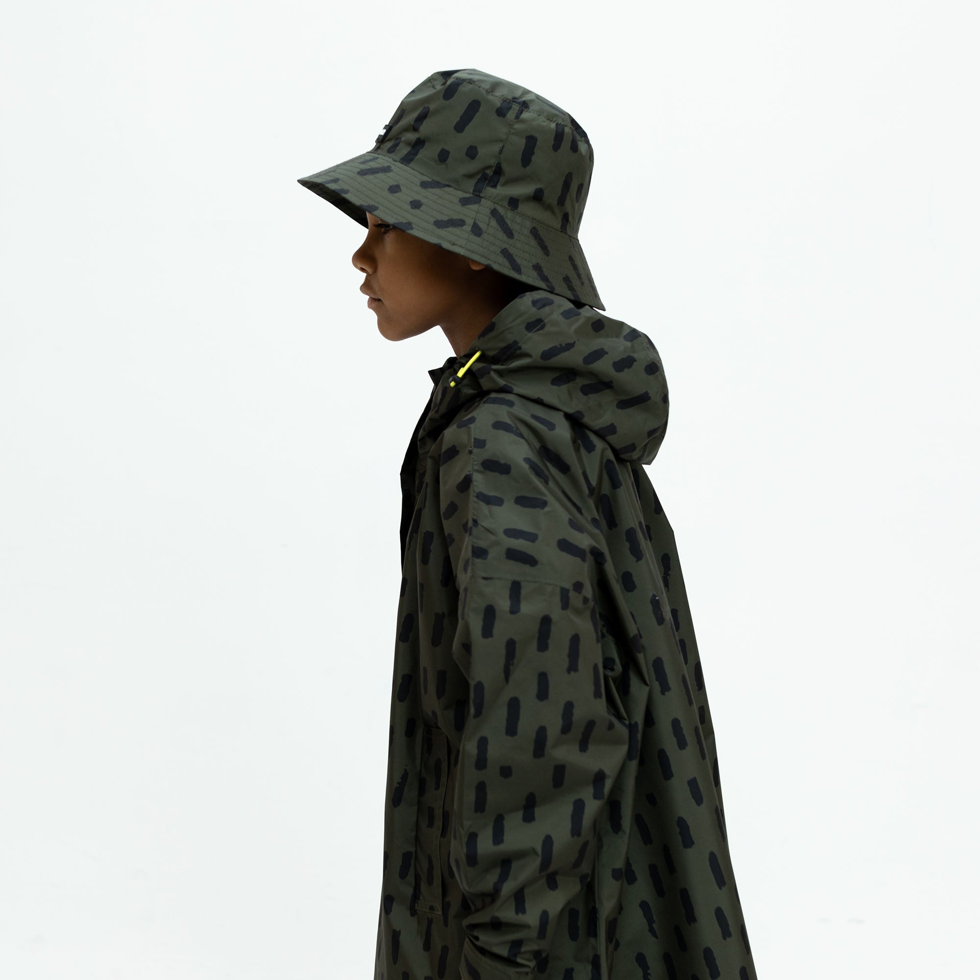 Kids Raincoat drops olive/black - VIVI MARI