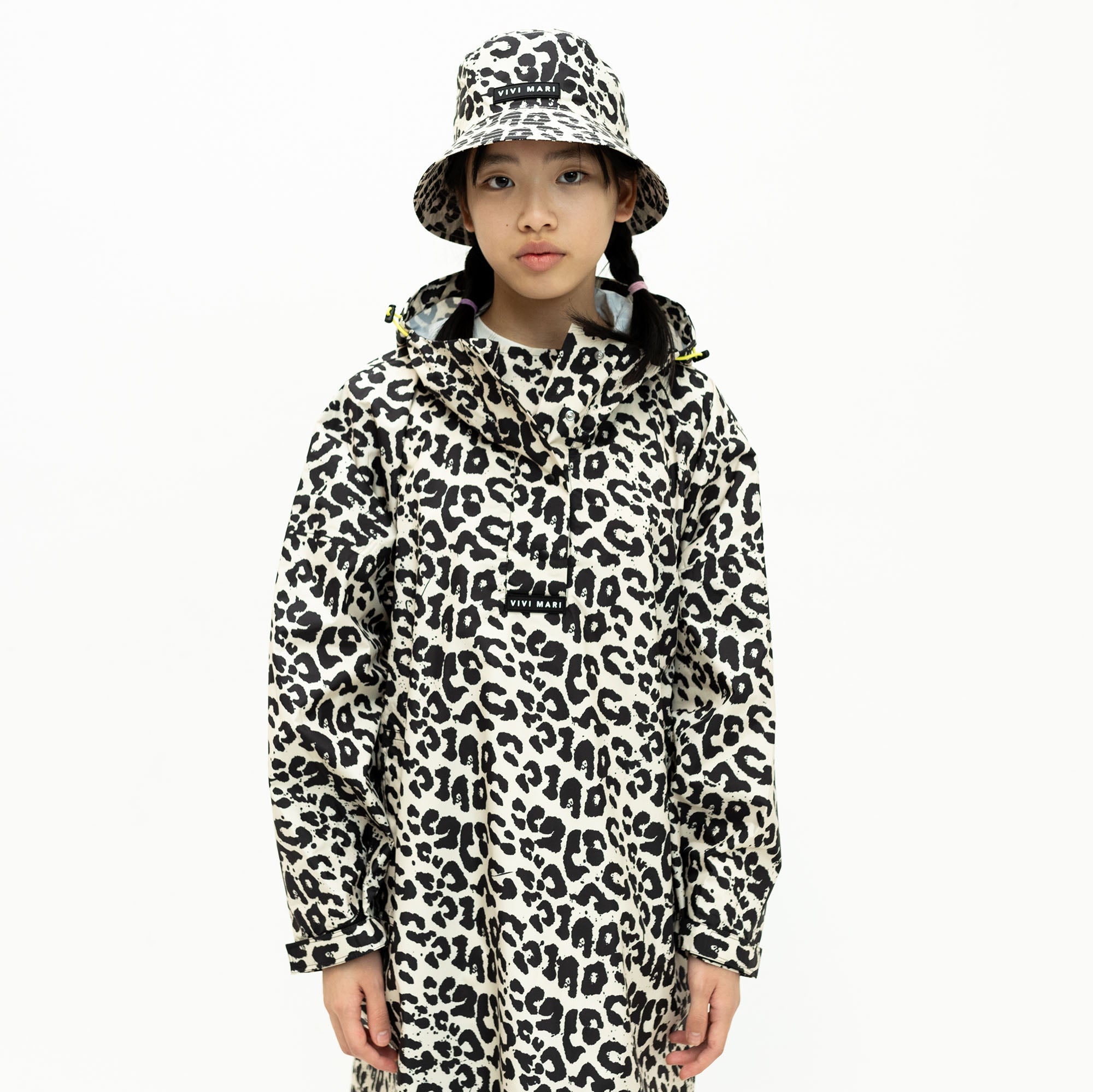 Kids Raincoat leo splashes black/sand - VIVI MARI