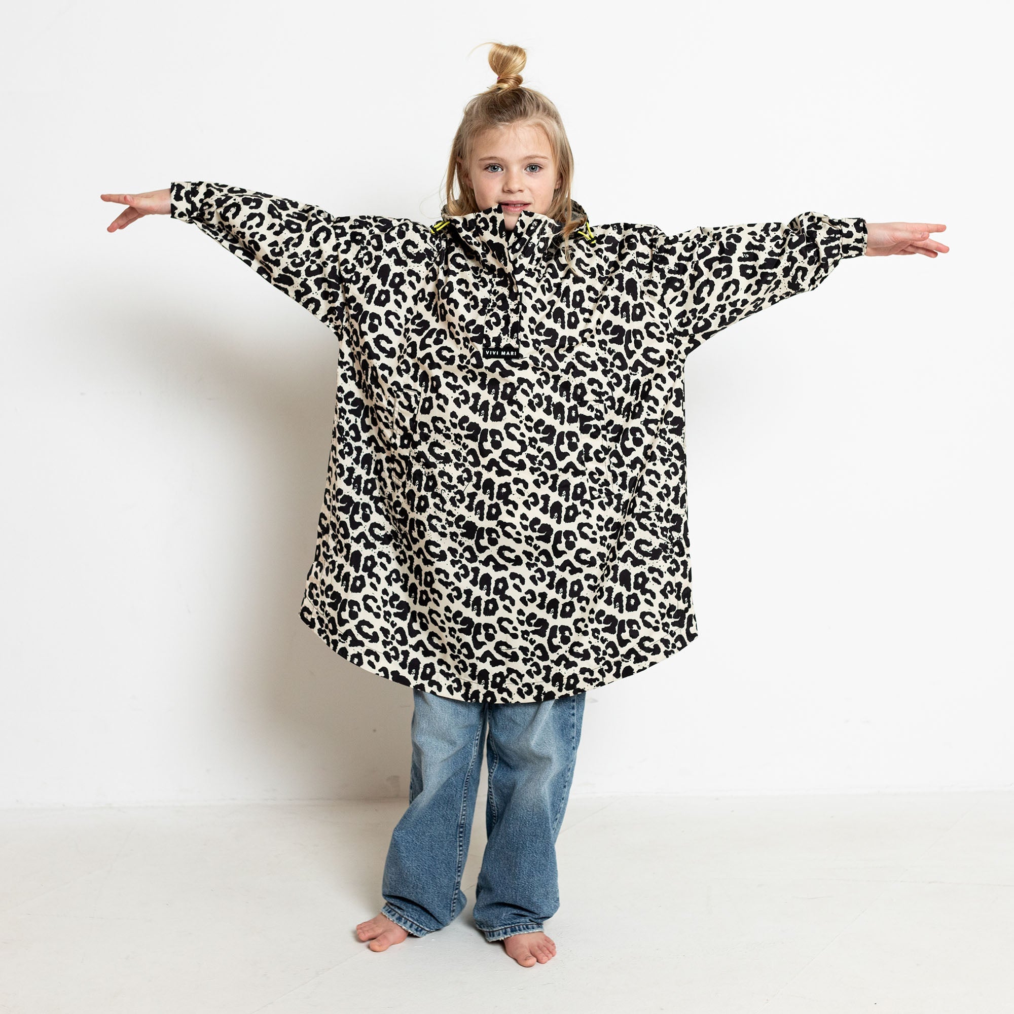 Kids Raincoat leo splashes black/sand - VIVI MARI