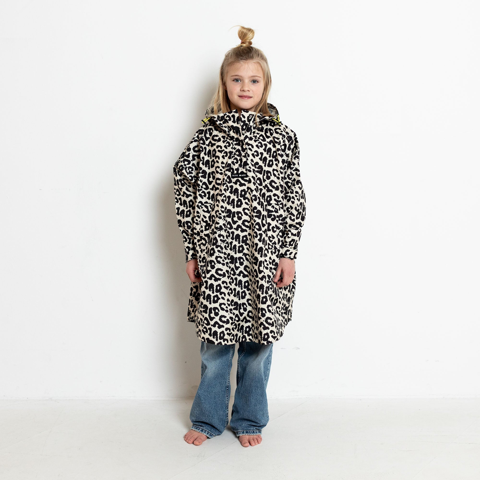 Kids Raincoat leo splashes black/sand - VIVI MARI