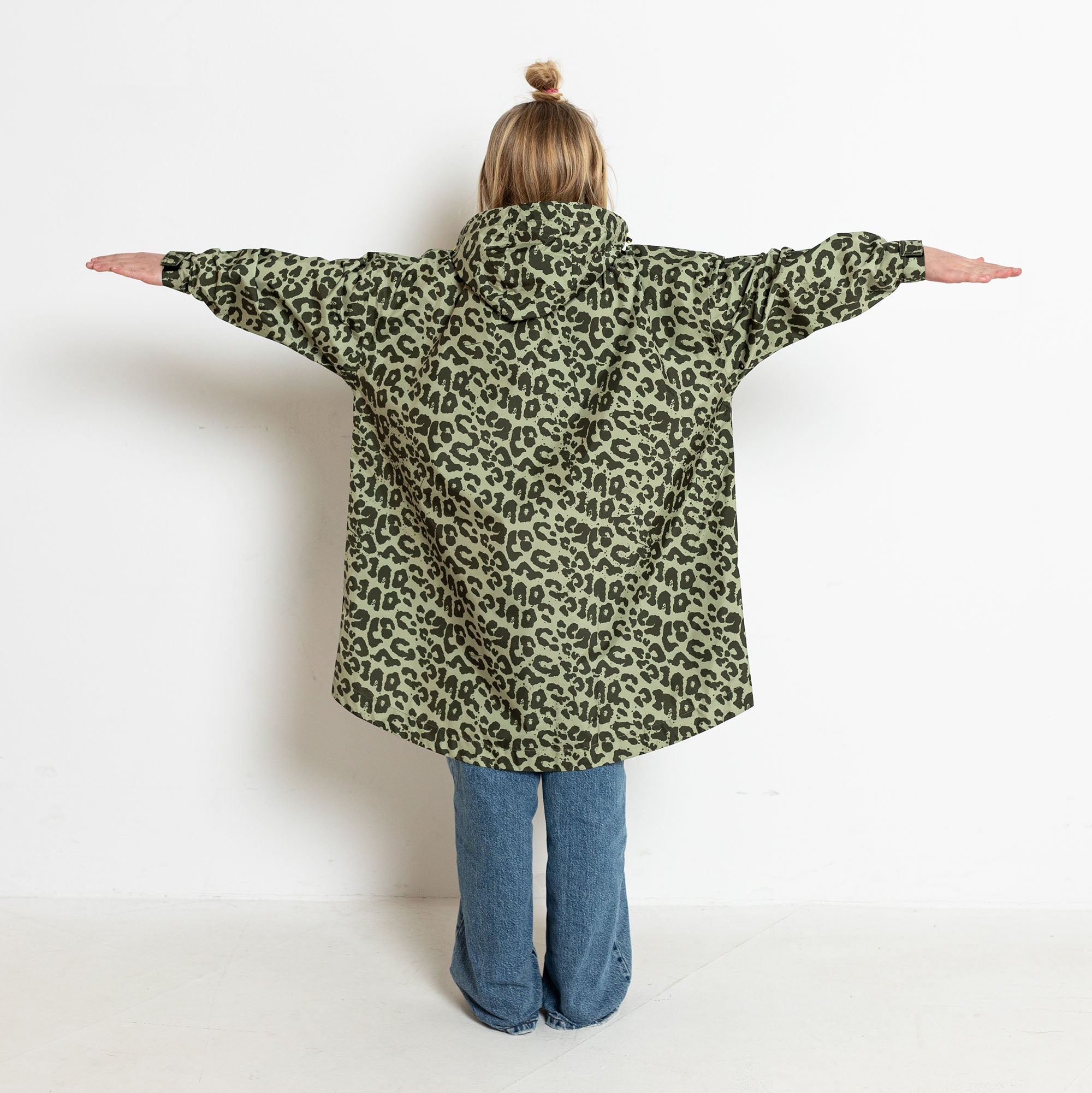 Kids Raincoat leo splashes olive/pale olive - VIVI MARI