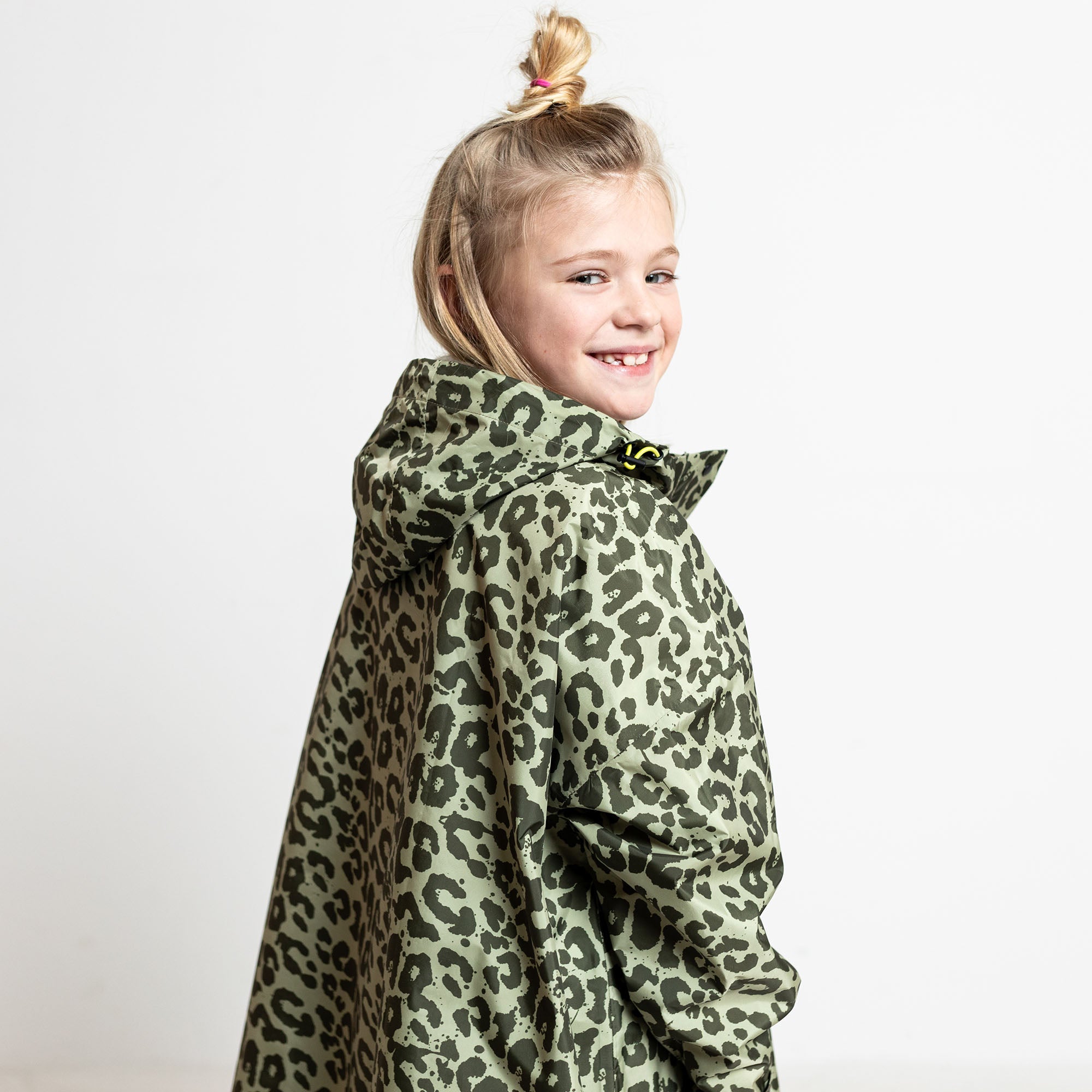 Kids Raincoat leo splashes olive/pale olive - VIVI MARI