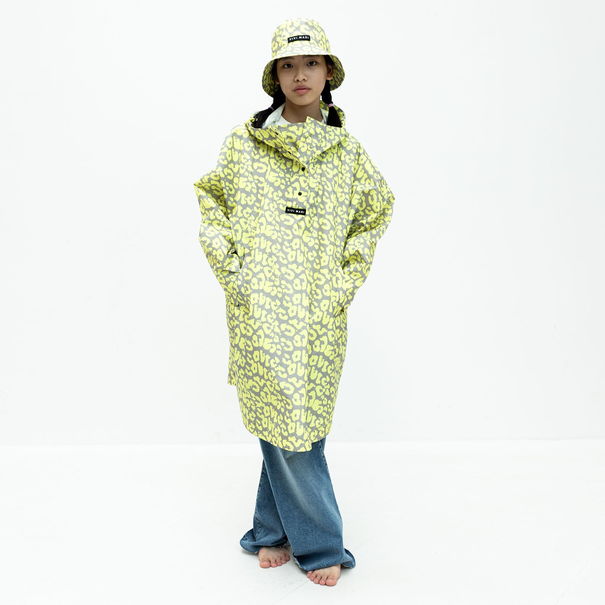 Kids Raincoat leo splashes yellow/grey - VIVI MARI