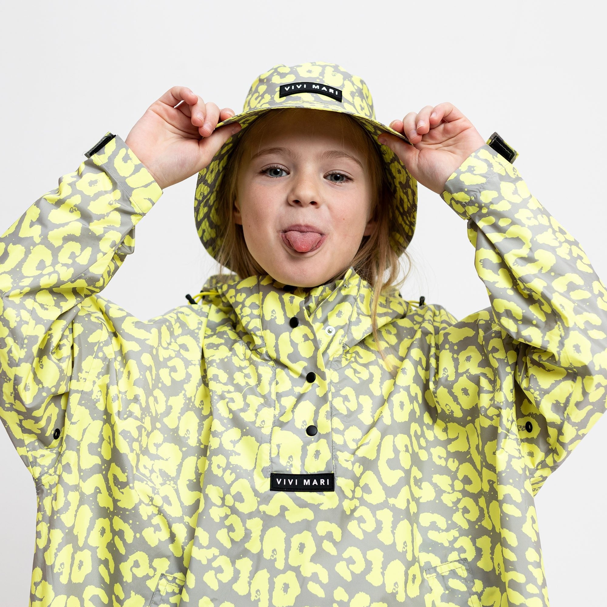 Kids Raincoat leo splashes yellow/grey - VIVI MARI