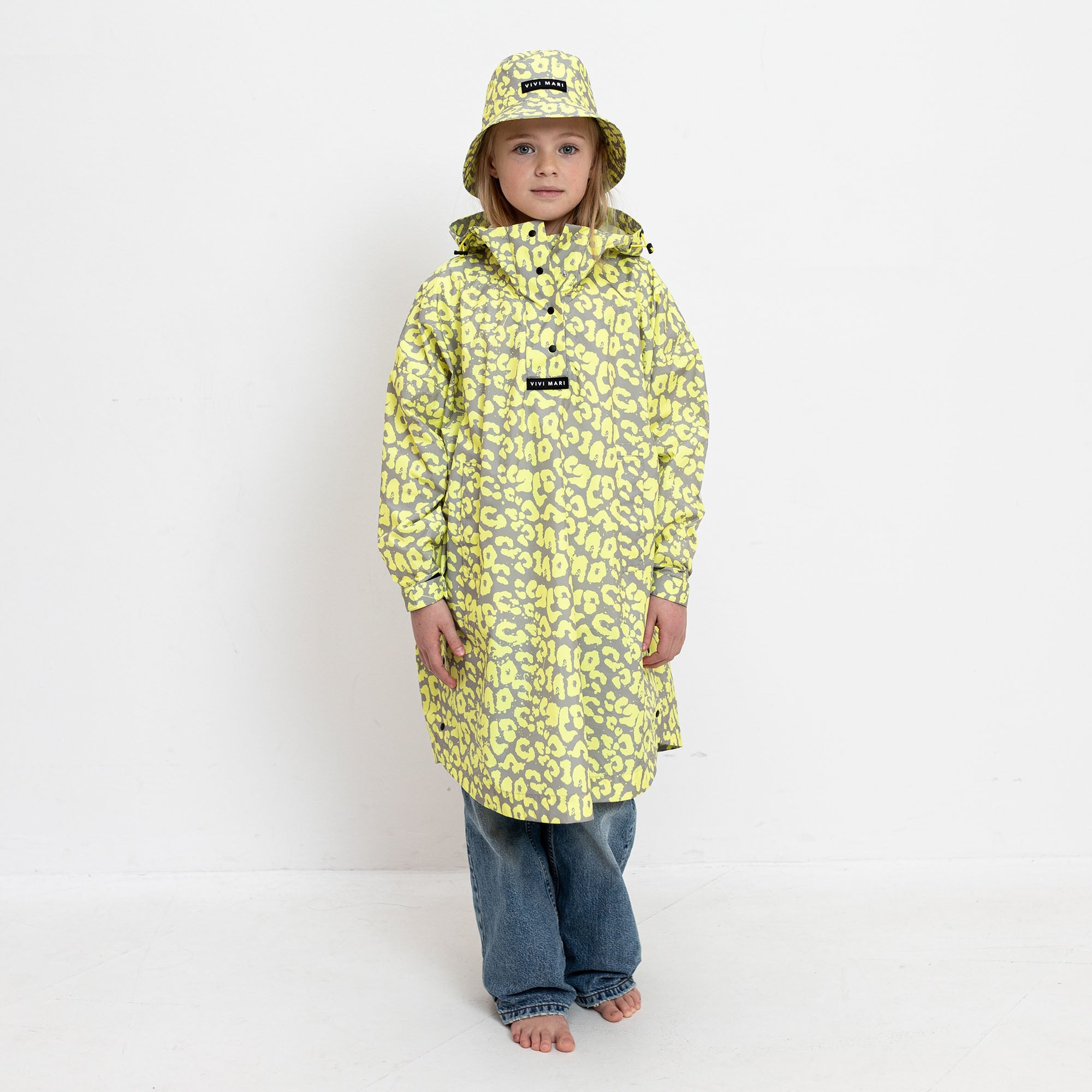 Kids Raincoat leo splashes yellow/grey - VIVI MARI