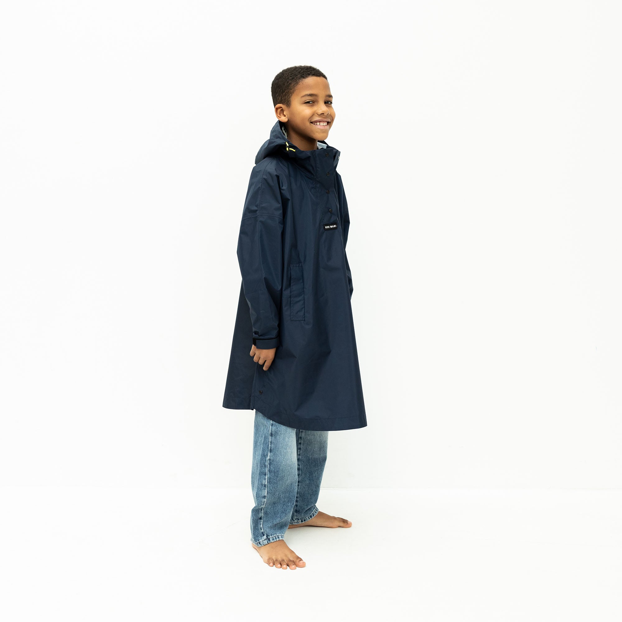 Kids Raincoat solid navy - VIVI MARI