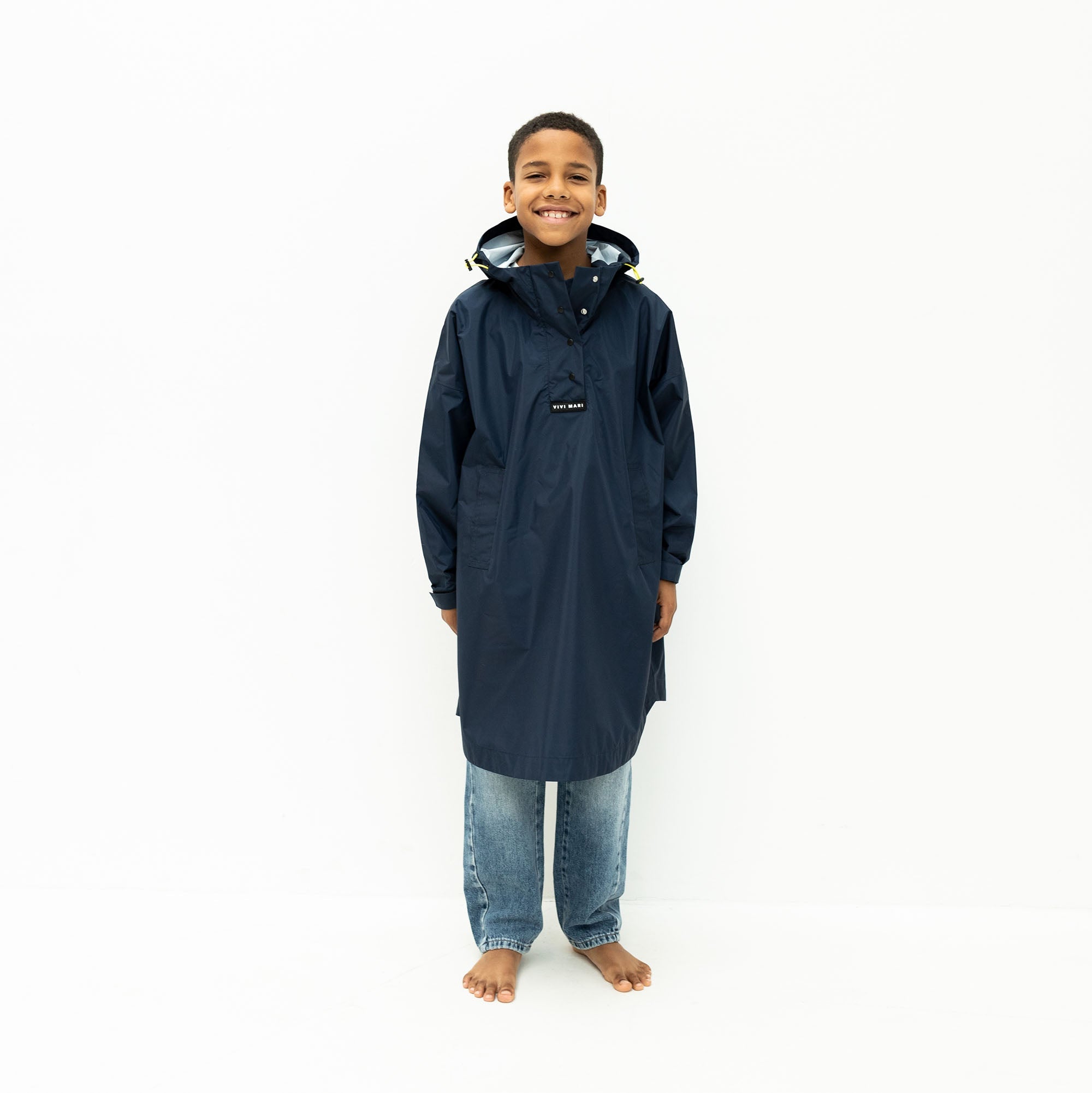 Kids Raincoat solid navy - VIVI MARI