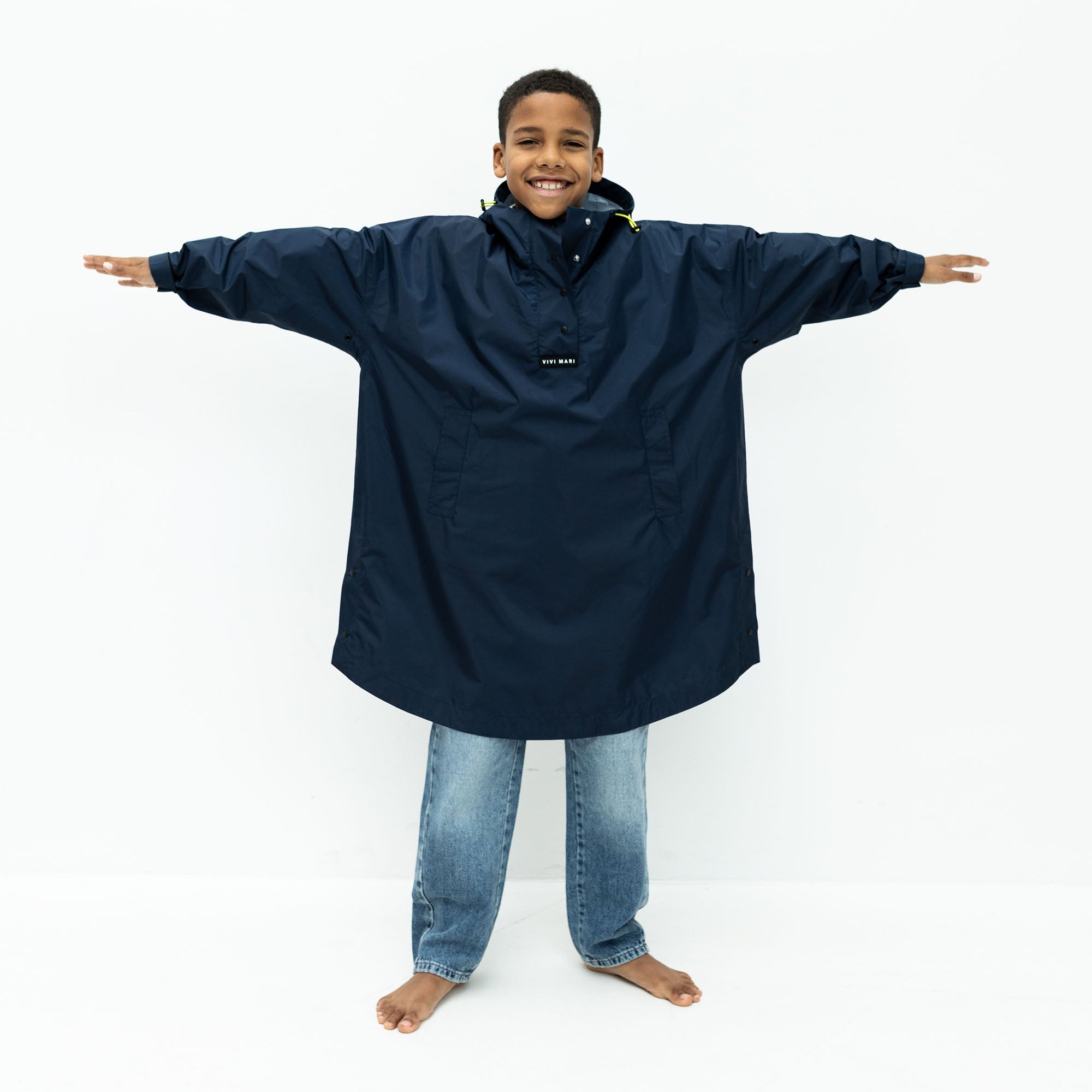 Kids Raincoat solid navy - VIVI MARI