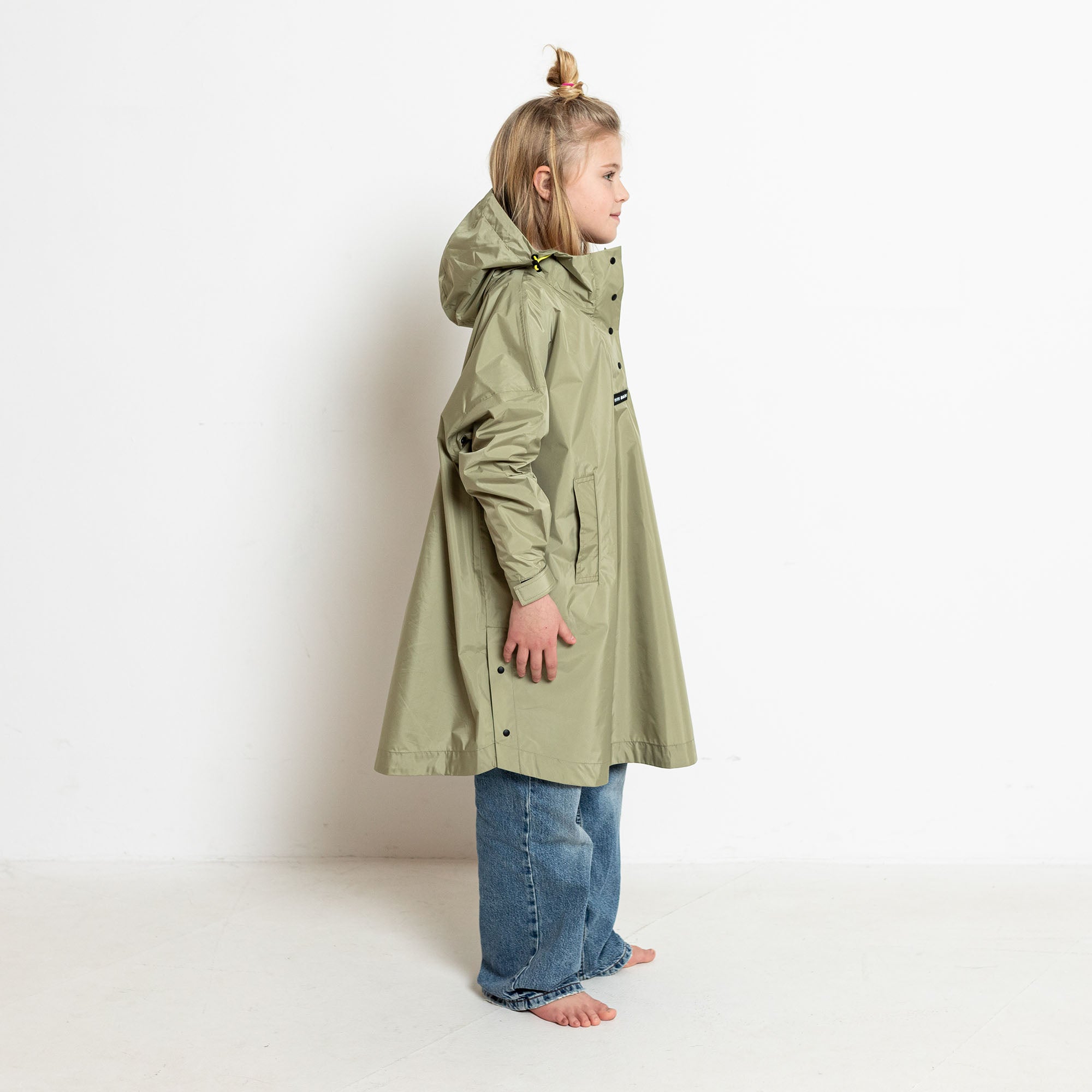 Kids Raincoat solid pale olive - VIVI MARI