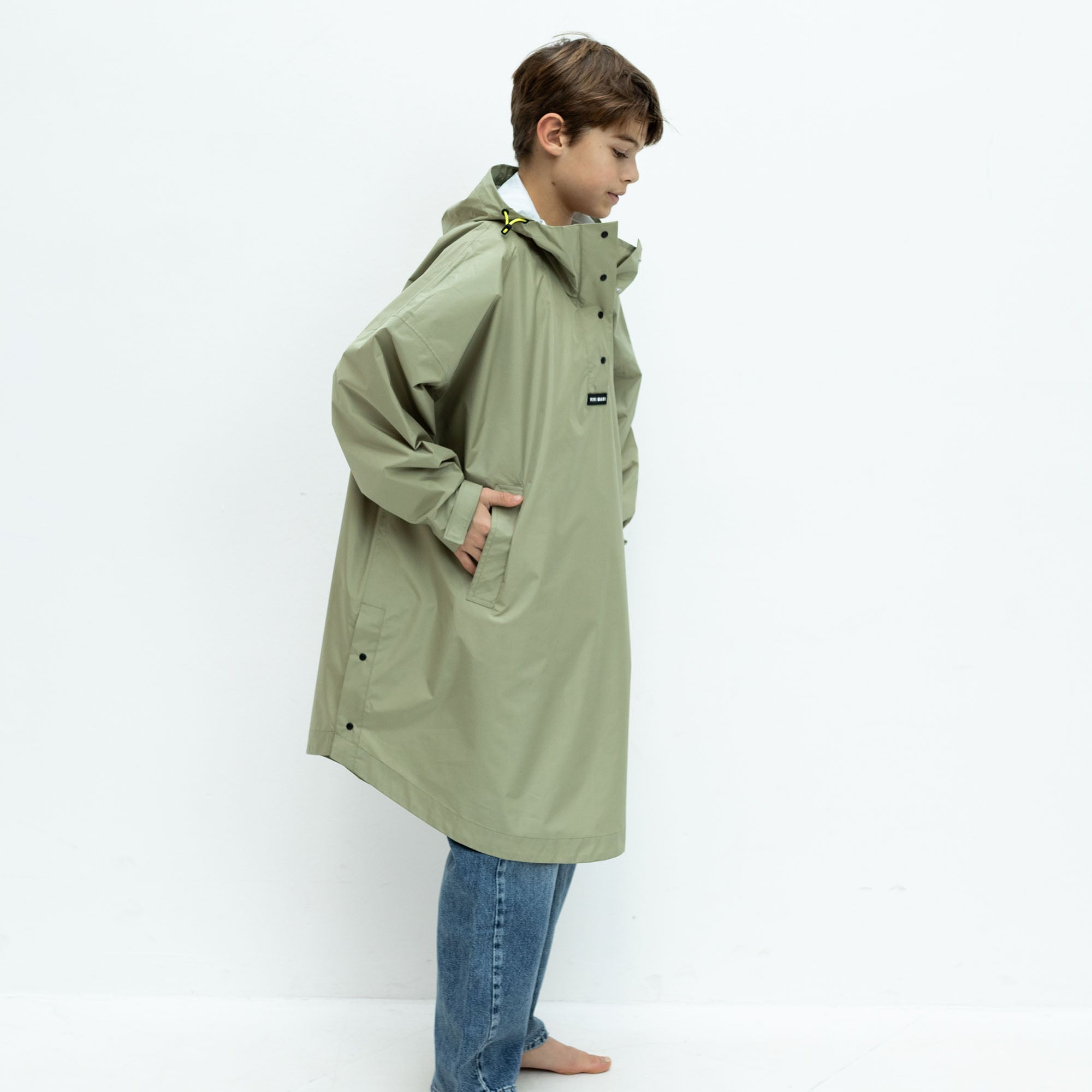 Kids Raincoat solid pale olive - VIVI MARI