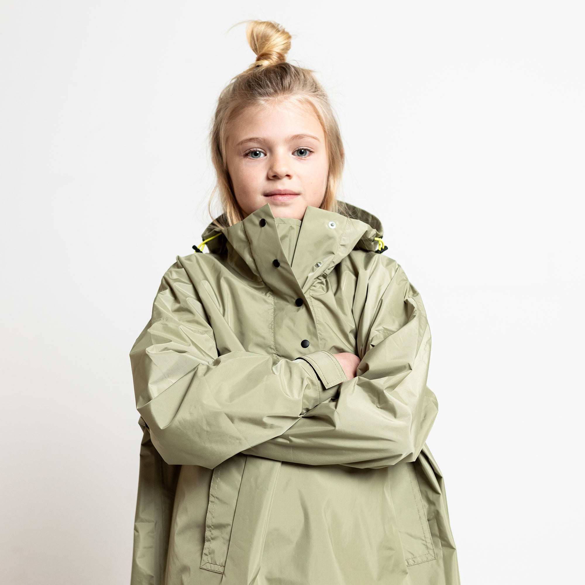 Kids Raincoat solid pale olive - VIVI MARI