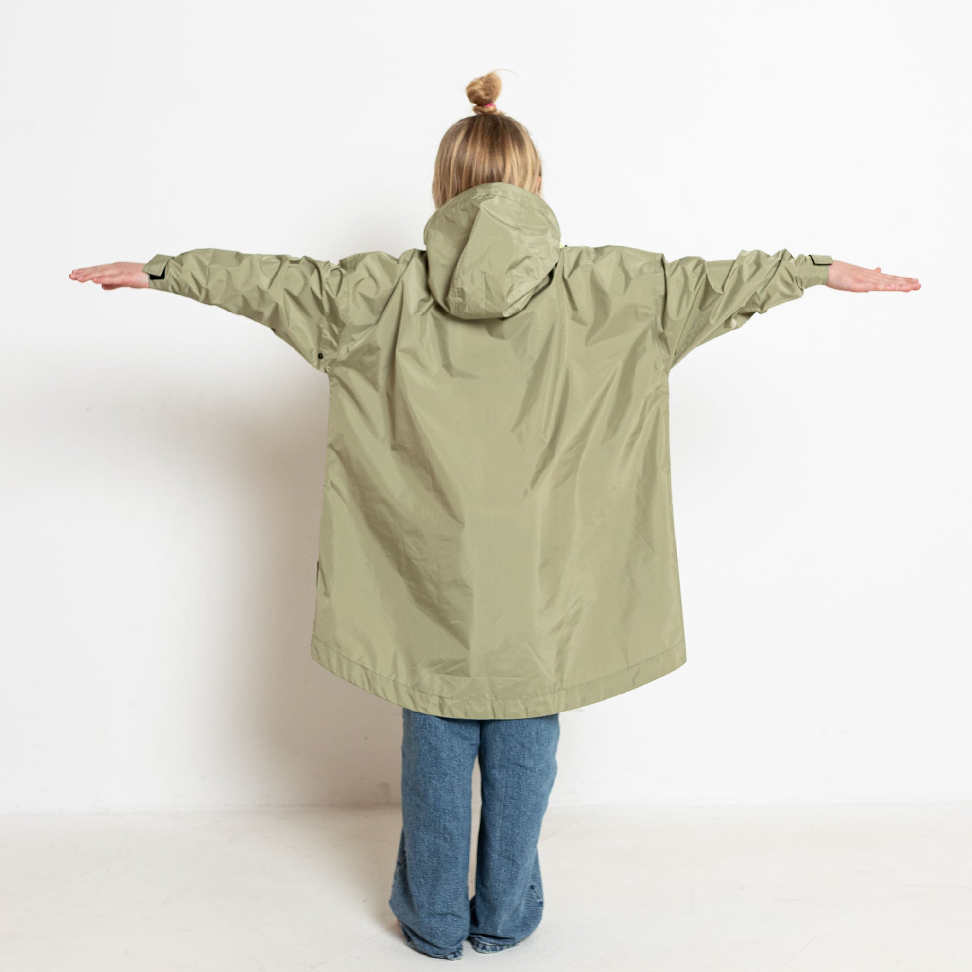 Kids Raincoat solid pale olive - VIVI MARI