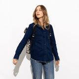 Padded Backpack medium - leo splashes black/sand - VIVI MARI