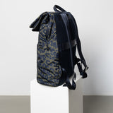 Padded Backpack medium - leo splashes navy/olive - VIVI MARI