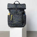 Padded Backpack medium - leo splashes navy/olive - VIVI MARI