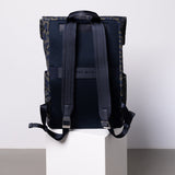 Padded Backpack medium - leo splashes navy/olive - VIVI MARI