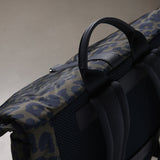 Padded Backpack medium - leo splashes navy/olive - VIVI MARI