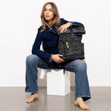 Padded Backpack medium - leo splashes navy/olive - VIVI MARI