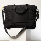 padded tote bag large + strap basic woven slim - black - VIVI MARI