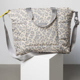 padded tote bag large + strap basic woven slim - leo splashes grey/sand - VIVI MARI