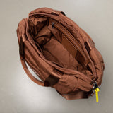 padded tote bag large + strap basic woven slim - tan - VIVI MARI