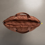 padded tote bag large + strap basic woven slim - tan - VIVI MARI