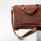 padded tote bag large + strap basic woven slim - tan - VIVI MARI