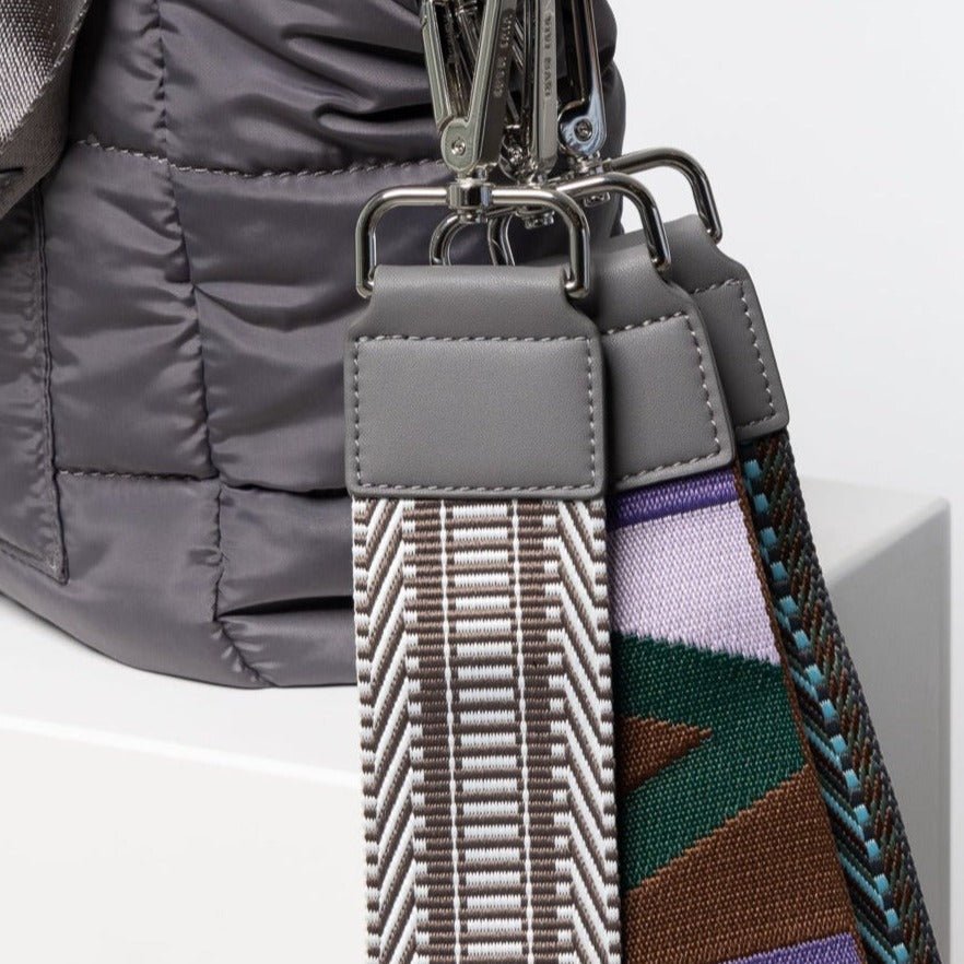padded tote bag large + strap basic woven slim - taupe - VIVI MARI