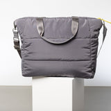 padded tote bag large + strap basic woven slim - taupe - VIVI MARI