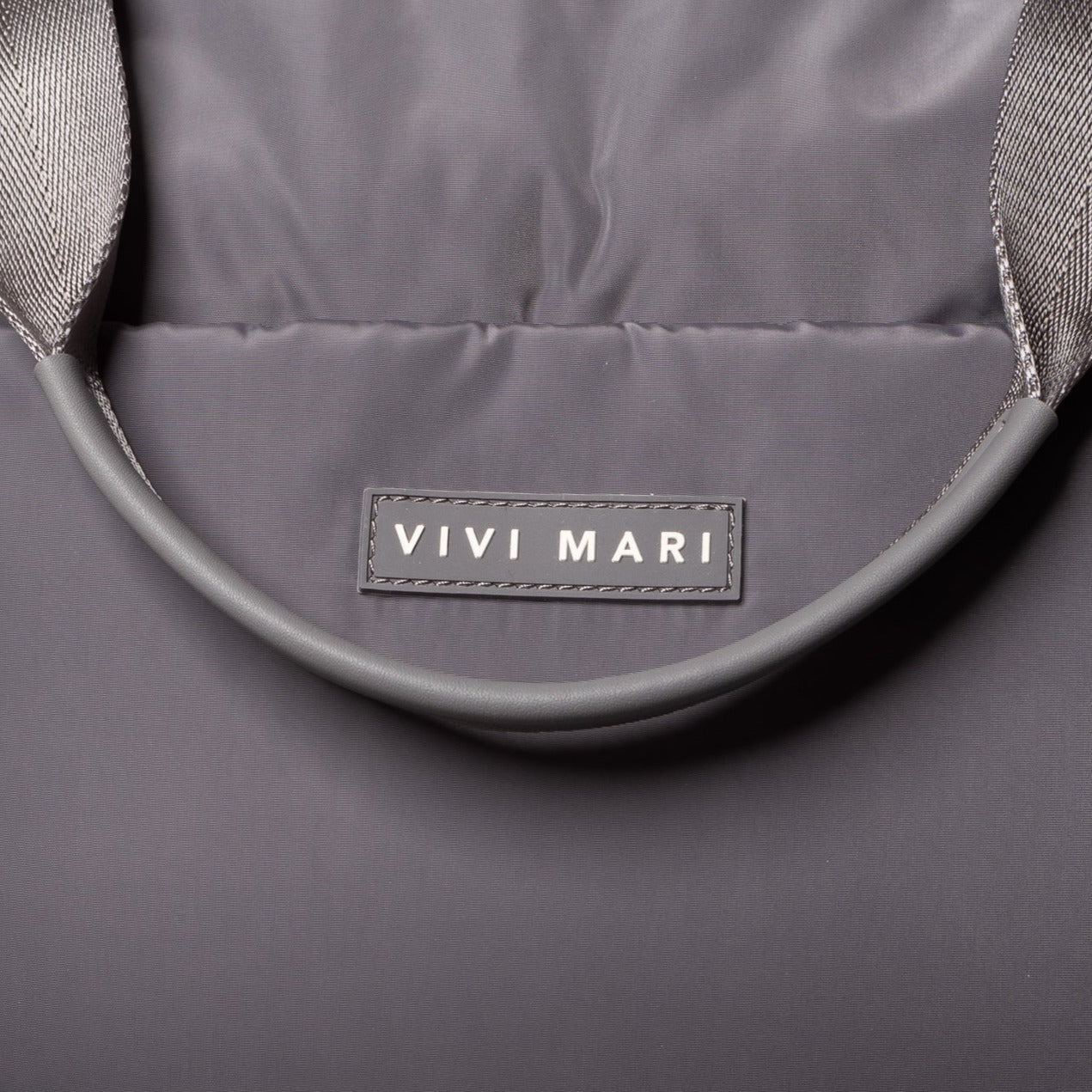 padded tote bag large + strap basic woven slim - taupe - VIVI MARI
