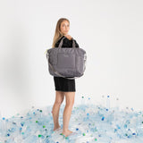 padded tote bag large + strap basic woven slim - taupe - VIVI MARI