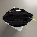 padded tote bag medium + strap basic woven slim - black - VIVI MARI